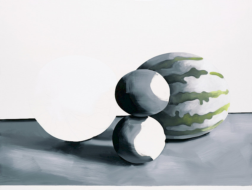 Die Orangen sind sauer, weil die Melonen größer gemalt sind